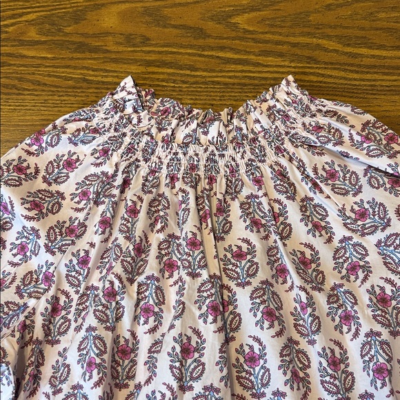 J. Crew Floral Print Smocked-Neck Top - Picture 3 of 8